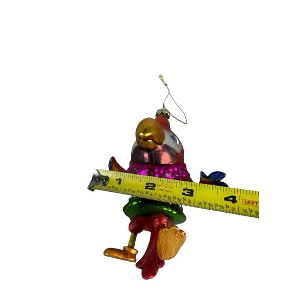 5" Hand Blown Glass Parrot Christmas Ornament - RARE - Colorful Holiday Decor - Picture 3 of 10